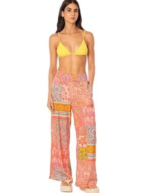 Maaji Boho Damask Marsala Pants Medium NWT